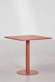 Mesa De Cozinha Quadrada 70x70 Cm Em Ferro Mizzi Terracota - Sklum
