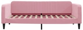 Sofá-cama com gavetão 100x200 cm veludo rosa