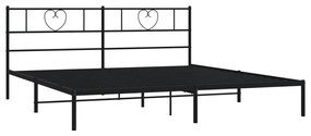 Estrutura de cama em metal com cabeceira 180x200 cm preto