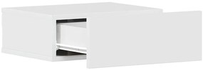 Mesa de cabeceira suspensa derivados madeira branco brilhante