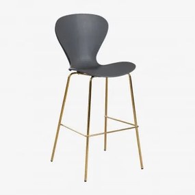Pacote De 2 Bancos Altos Uit ↑75 Cm & Dourado & Polipropileno Cinzento Escuro & Polipropileno - Sklum