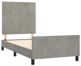 Estrutura de cama sem colchão 80x200 cm veludo cinzento-claro