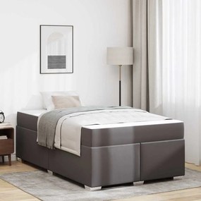 vidaXL Estrutura da Cama Cinzeto 120 x 200 cm Couro sintético