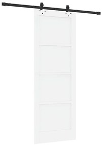 Porta Deslizante vidaXL com Conjunto de Ferragens Branca 78x211 cm Mad