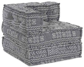 vidaXL Pouf Modular - Cinza Claro, 70x70x54 cm, Tecido