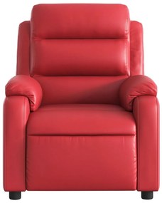 Poltrona reclinável elétrica couro artificial vermelho