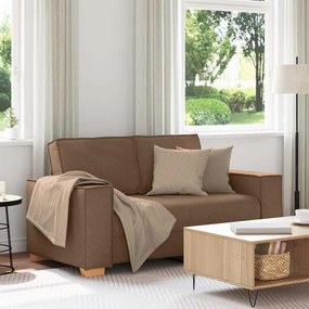 vidaXL Sofá de 2 lugares marrom 120 cm tecido