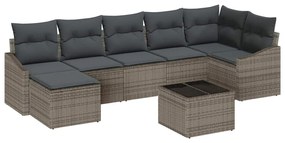 Conjunto de Jantar de Jardim com 7 Peças e Almofadas em Rattan Preto