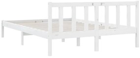 Estrutura de cama em pinho maciço 160x200 cm branco