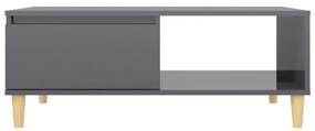 Mesa de centro 90x60x35cm derivados de madeira cinza brilhante