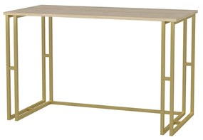 Secretária de Estudo Kane - Dourado e Carvalho - 120x60x74,8 cm