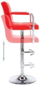 Bancos de bar 2 pcs couro artificial vermelho