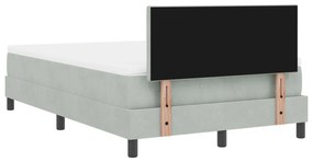 Cama Box com Colchão vidaXL Cinza Claro 120x200 cm Veludo
