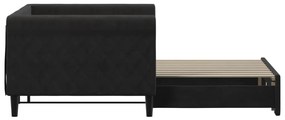 Sofá-cama com gavetão 90x190 cm veludo preto
