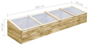 Estufas 2 pcs 200x50x35 cm madeira de pinho impregnada