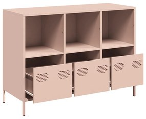 Aparador 101,5x39x73,5 cm aço laminado a frio rosa