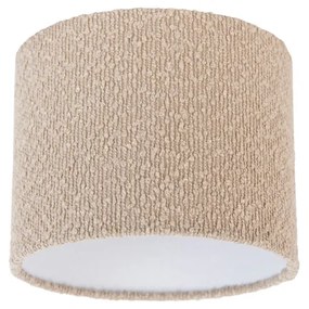 Abajur de tecido bege com tecido de pelúcia 18/18/14 Moderno
