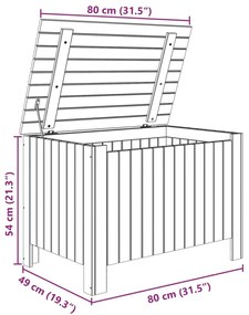 Caixa de arrumação c/ tampa RANA 80x49x54cm pinho maciço branco