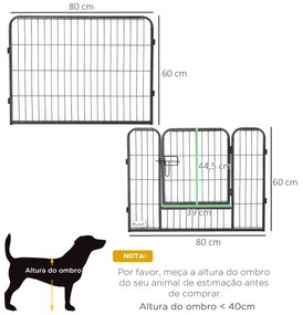 PawHut Parque para Cães com 12 Painéis Recinto para Animais de Estimaç