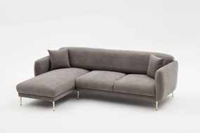 Sofá-Cama de Canto Simena – Cinzento – 266 x 133 cm