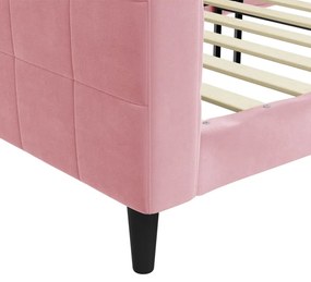 Sofá-cama 90x200 cm veludo rosa