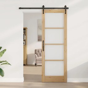 vidaXL Porta Interna com Vidro "ORKDAL" 73,5x211x4 cm Madeira Sólida Pinus