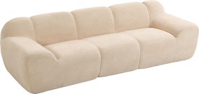 HOMCOM Sofá de 3 Lugares em Chenille 233 cm com Assento Amplo, Apoios de Braços Largos, Sem Montagem, Bege | Aosom Portugal