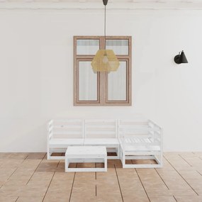 vidaXL 5 pcs conjunto lounge de jardim pinho maciço branco