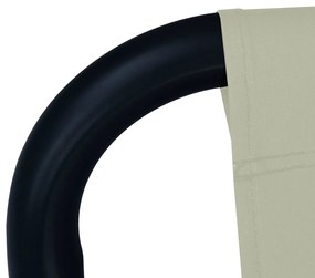 Espreguiçadeira de jardim 200x90 cm aço creme