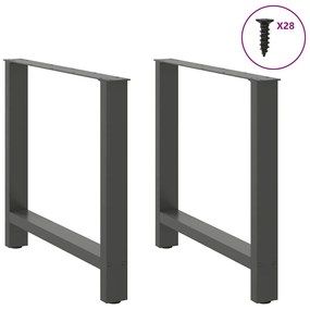 Pés para mesa de jantar antracite 2 peças 70x(72-73) cm aço
