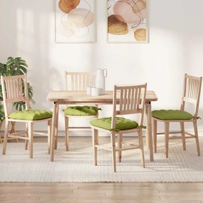vidaXL Almofadas de Assento 4 pcs Verde Claro 40 x 40 x 6 cm tecido