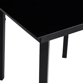 Conjunto jantar jardim 5 peças almofadas vidro vime PE castanho