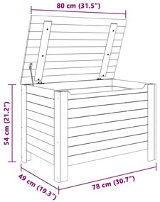 Caixa de arrumação com tampa RANA 80x49x54 cm pinho maciço