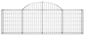 Cestos gabião arqueados 6 pcs 200x30x60/80 cm ferro galvanizado