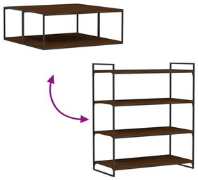 Prateleiras parede 4 pcs derivados de madeira carvalho castanho