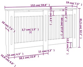 Cobertura de radiador 152x19x81,5 cm MDF antracite
