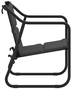 3 pcs conjunto lounge de jardim com almofadões aço antracite