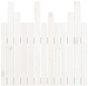 Cabeceira de parede 82,5x3x80 cm madeira de pinho maciça branco