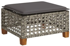 6 pcs conjunto sofás de jardim com almofadões vime cinzento