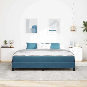 Cama box spring com colchão Azul Escuro 180 x 200 cm Veludo
