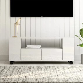 Móvel para TV 120x35x48 cm madeira processada branco brilhante