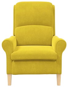 Poltrona Amarela Amarelo Têxtil, Madeira Padrão Poltrona Amarela