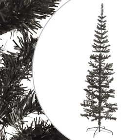 329221 vidaXL Árvore de Natal fina 240 cm preto