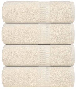 Toalhas de mãos 4 pcs 30x30 cm 360 g/m2 100% algodão creme