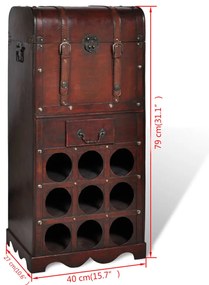 Garrafeira para 9 garrafas de vinho