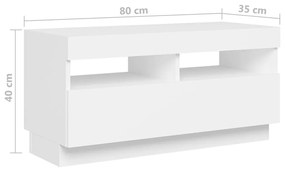 Móvel de TV Giancarlo com Luzes LED de 180cm - Branco - Design Moderno