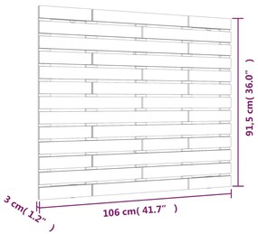 Cabeceira de parede 106x3x91,5cm madeira de pinho maciça branco