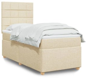 Cama com molas/colchão 90x190 cm tecido cor creme