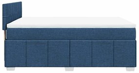 Cama com molas/colchão 140x190 cm tecido azul
