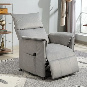 Poltrona relax elétrica com função de memória, 80 x 83 x 104 cm apoio para os pés retrátil, comando à distância, cinzenta